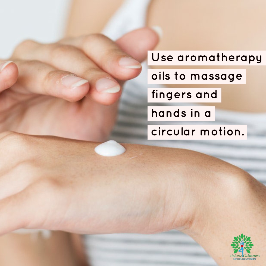 Aromatherapy oil finger and hand massage