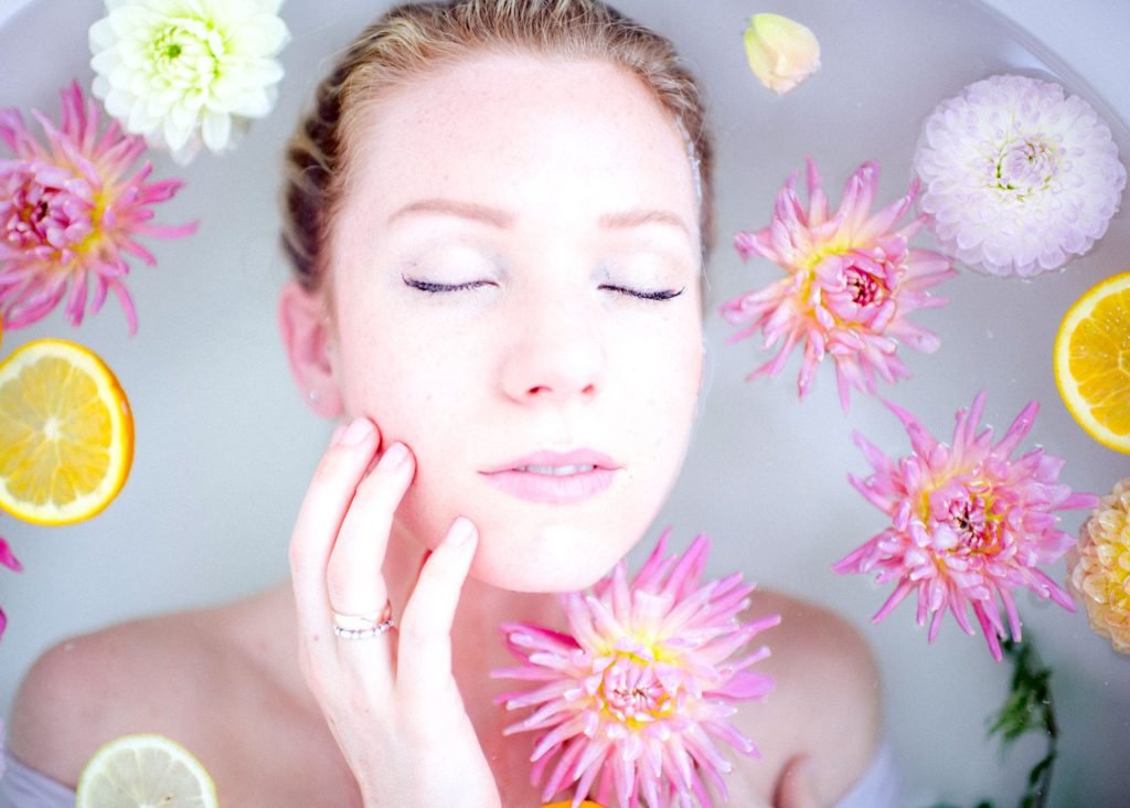 Girl with close eyes very peaceful